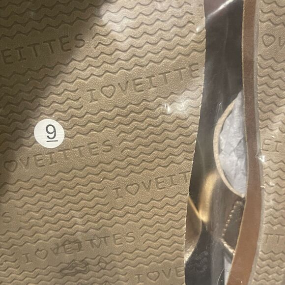 New Women Flat Slide Sandals Size 9 Gold Color Summer shoes Veittes - Picture 9 of 10